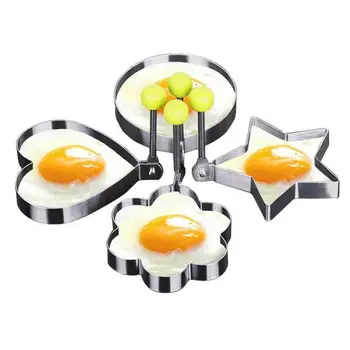 Nerūdijančio Plieno Keptas Kiaušinis Formos Pelėsių Keptuvėje Keptas Kiaušinis Blynas Žiedo Ratą Pelėsių Virtuvės Kiaušinių Virtuvės Įrankį 5 Forma Neprivaloma