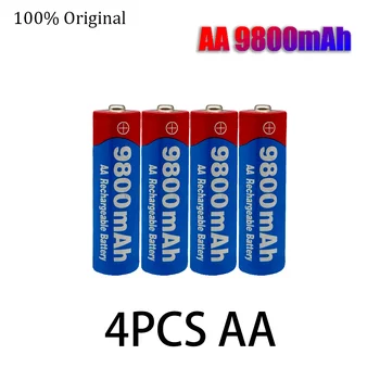 4~40pcs/daug Prekės ženklo AA įkraunamos baterijos 9800mAh 1,5 V Naujus Šarminis Įkrovimo batery led šviesos žaislas, mp3 Nemokamas pristatymas