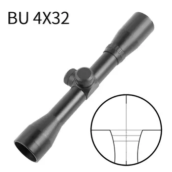 BU 4X32 optinį taikiklį Oro Šautuvas, Optika Snaiperis Sritį Kompaktiškas Riflescopes medžioklės monokliai su 20mm/11mm Geležinkelių stovai Nemokamas pristatymas