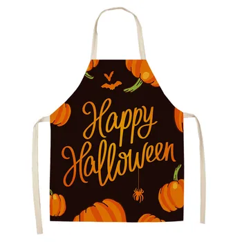 Moliūgų Ragana Siaubo Happy Halloween Virtuvės Prijuostės už Moterį, Vyras Namuose Virimo Kepimo Parduotuvė Valymo Medvilnės Skalbiniai Prijuostė