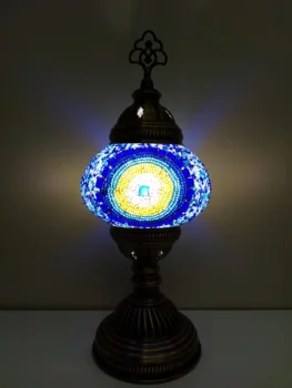 No2 Osmanų Maroko Stiliaus Autentiškų Rankų darbo Diamond Mozaika, Stiklo Stalą Stalo Lempos vidaus Apdaila Kambario Dekoro Naktį Šviesos