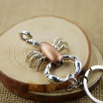 3D skorpionas keychain raktų žiedas aukštos kokybės gyvūnų key chain raktų pakabukas llaveros hombre kūrybos portachiavi chaveiro maišelį, žavesio