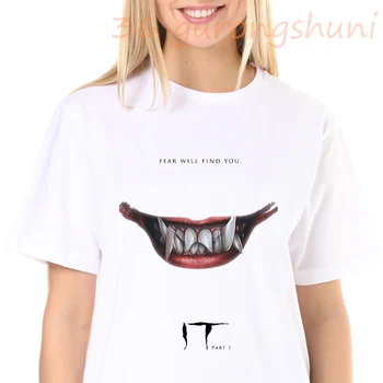 Pennywise print t shirt vasaros viršūnes moterų 2019 Filmas Tai Nevykėlių Klubo Marškinėliai Vyrams trumpomis Rankovėmis Nevykėlis Meilužis Jis Įkvėpė T-Shirt