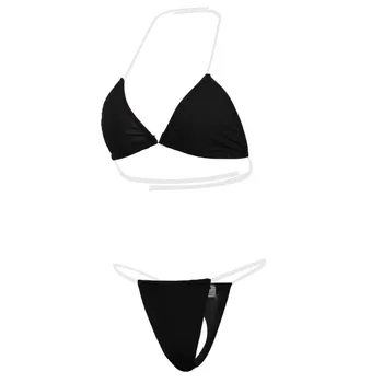Moterų maudymosi kostiumėlį naujas mados moteris seksualus apatinis trikotažas thong skaidrus dirželis liuminescencinės vientisos spalvos bikini kostiumas seksualus paplūdimio 05*