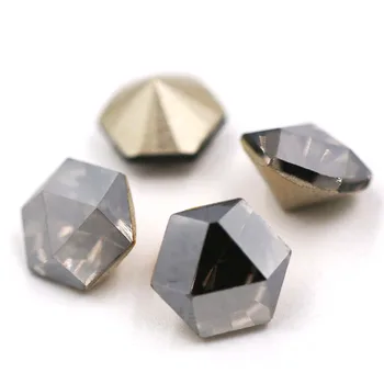 Naujas aukštos kokybės 10mm 45pcs šešiakampis pointback stiklo kristalų, cirkonio masės nagų dailės apdailos Reikmenys