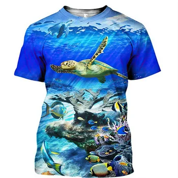Žvejybos vyrų ir moterų 3D spausdinimo T-shirt mados O-kaklo trumparankoviai marškinėliai juokinga tee vasaros naują stilių