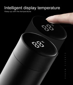 450ml Smart Nerūdijančio Plieno Smart Termosas Puodelio Ekranas Temperatūra Butelis Vakuuminės Kolbos Dvigubo Sienelėmis Kavos Puodelio Thermoses