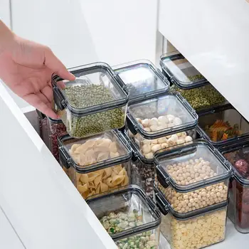 Maisto Saugojimo Konteineris Plastmasės Multigrain Bako Virtuvės Šaldytuvo, Makaronų BoxTransparent Sandarios Skardinės