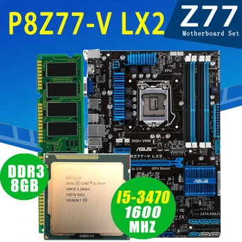 Asus P8Z77-V LX2 Plokštė su i5 3470 + 8G DDR3 Plokštė nustatyti LGA 1155 PCI-E 3.0 DDR3 3.2 GHz Z77 Plokštę Nustatyti ATX