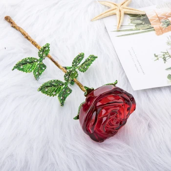 Crystal Raudona Rožė, Gėlės Dirbtinės Gėlės, Gimtadienio, Džiaugtis Motinos Diena Dovanos Vestuvių Namų Stalo Dekoravimas Ornamentais