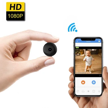 WIFI Mini Kamera, Wireless 1080P Naktinio Matymo Mikro Kamera Smart Home Security, IP kameros, Vaizdo magnetofoną, Parama TF kortelę Paslėptas