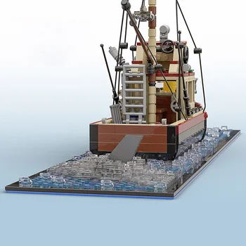 Buildmoc 1235pcs Klasikinis Idėja Serijos SS-38659 Žvejybos Valtis Orka-Žandikaulių Kūrėjas Miestas Kruizinio Laivo Blokai Žaislai Vaikas Dovana
