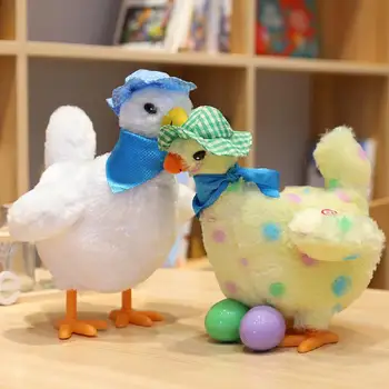 Juokinga Elektros Vištiena Įdaryti Pliušinis Gyvūnų Žaislai Dedeklių Vištų Kiaušinių Purus Sukrėstas Anti-stresas Įtaisą Įdomus Žaidimas, Žaislai Vaikams