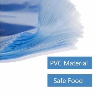 100 vnt PVC šilumos trauktis filmas maišelį pūstuvas šilumos antspaudas butas burną mėlynos spalvos permatomo plastiko maišą nuo šilumos susitraukiančių namų saugojimas surinkimas