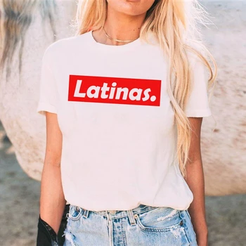 Latinas Print T Marškinėliai Moterims Vasaros trumpomis Rankovėmis Šūkis T-shirt Moletom Ar Tumblr Tees Viršūnes Feminizmo Marškinėliai