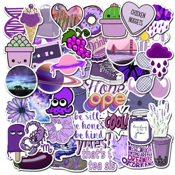 50PCS Mielas violetinė mažų šviežių serijos lipdukų vaikų žaislai grafiti vandeniui lipdukai apdailos mobiliojo telefono dėklas bagažo