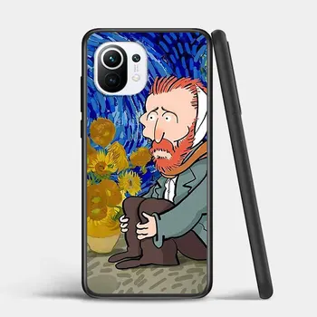 Van Gogh Aliejaus Tapybai už Xiaomi Mi 11 10T 10 Pastaba Ultra 5G 9 9T SE 8 A3 A2 A1 6X Pro Žaisti žaidimą F1 Lite 5G Juoda Telefono dėklas