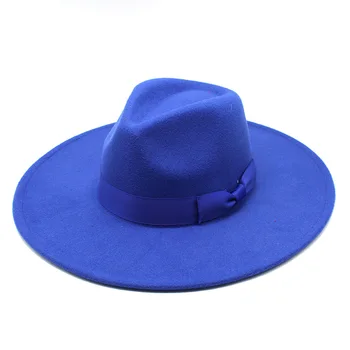 Fedora skrybėlės moterims, vyrams, didelis kraštų big paprastas klasikinis jazz kepurės vientisos spalvos oficialų suknelė bažnyčios veltiniai fedora vyrų, moterų skrybėlės