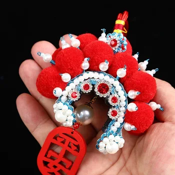Kinų stiliaus Pekino operos Facebook pakabukas operos personažas šukuosena skrybėlę automobilių pakabukas pasisekė, dovana, namų puošybai
