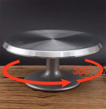 Kepimo įrankiai 8 10 12 colių aliuminio lydinio dekoravimo grietinėlės tortas ne slydimo ratas sukasi apdaila metalo pyragas apdaila