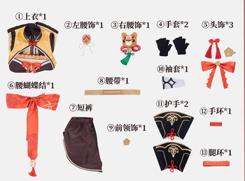 Žaidimas Genshin Poveikio Xiangling Cosplay Kostiumai, Perukai Anime Moterų Dress Helovinas Šalis Apranga Vienoda Užsakymą Pagaminti Kostiumai