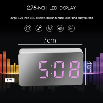 LED Laikrodis Skaitmeninis Laikrodis, Naktį Žibintai Atidėjimo Funkcija, Stalo Laikrodžiai, Multi-funkcija Aikštėje Laikrodis, Veidrodis, Žadintuvas Ne Baterija