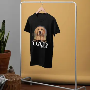 Auksaspalvis Retriveris Šuo T Shirt Mens Geriausias Šuo Tėtis Kada Nors Auksaspalvis Retriveris T-Shirt Streetwear Spausdinti Marškinėliai Medvilnės Marškinėlius