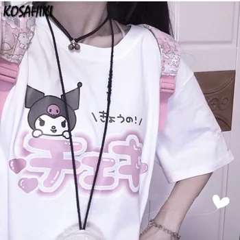 KOSAHIKI Japonijos Kawaii Girl Marškinėliai Harajuku Moterų Marškinėlius Anime Graphic Tee Viršūnes Vasaros Drabužių korėjos Paauglių Drabužių