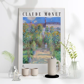 Claude Monet Paroda Plakatas, Menininko Sodo Claude Monet Aukštos Kokybės Spausdinimo Namų Sienų Dekoras Meno Dovanos, Monet 