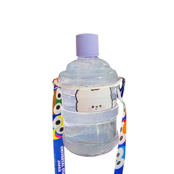 630ml Kawaii Padengia Vandens Butelis Mielas Mini Kibirą Plastikinių Butelių Lauko Sporto Geriamojo Vandens Butelius Nešiojamų Didelės Talpos Taurė