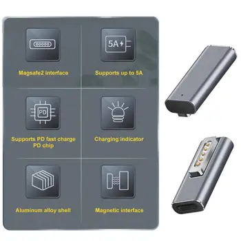 NAUJAS Nešiojamas LED Aliuminio Lydinio PD Greito Įkrovimo Konvertavimo Rūšis-c Magsafe2 Adapteris, Skirtas Macbook Air/pro Nešiojamas Išmaniųjų Telefonų