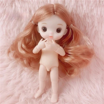 Naujas 16cm BJD Doll 13 Kilnojamojo Sujungta Lėlės Mielas Kelių Spalvų Šukuosena Lėlė Mergaitėms, Žaislai Moters Nuogas Kūnas Mados Dovana
