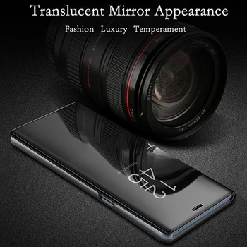 Prabangus Veidrodis Peržiūrėti Smart Flip Case For Samsung Galaxy S9 originalus Magnetinis fundas GalaxyS9 S 9 SM G960F G960 Odinis Telefono Dangtelį
