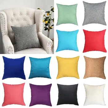 1PC Lino meno medvilnės, kanapių užvalkalas paprasto automobilio sofos pagalvėlė padengti Kieta spalva office paprasta užvalkalas papuošti
