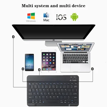 Planšetinio kompiuterio Atveju, Huawei MediaPad M5 Lite 10.1 Colių/M5 10.8 Colių PU Oda Padengti Atveju + Portable Bluetooth Klaviatūra + Nemokamas Stylus