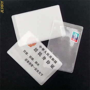10vnt 9.6 * 6cm skaidrios, matinės PVC verslo ID kortelės turėtojas skaidrus dokumento lange bilietą vandeniui apsauginis krepšys