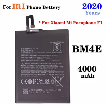 4000mAh BM4E Baterija Xiaomi MI Pocophone F1 Mobiliojo Telefono Baterija Didelės Talpos Telefono Baterijos Pakeitimas