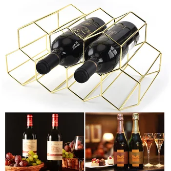 Vyninės Kūrybos Geometrinis Vyno Laikikliai Metalo Paprastų Buitinių Šampano Stovas Vyno Kabineto Kalėdų Juostos Apdailos