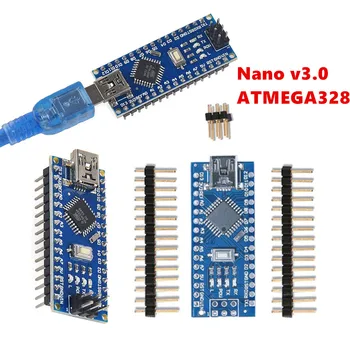 10VNT Mini USB Su įkrovos tvarkyklę Nano 3.0 valdiklis suderinamas su arduino CH340 USB tvarkyklės 16Mhz NANO V3.0 Atmega328P