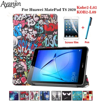 2020 Atveju, Huawei MatePad T8 Kobe2-L03 KOB2-L09 8.0 colių Funda Tablet Slim Magnetinio Sulankstomas Stovas Shell 