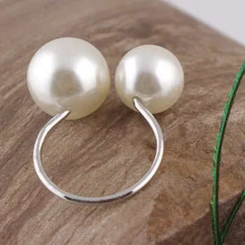 Naujų Papuošalų U-formos Atidarymo Reguliuojamo Dydžio Modeliavimo Perlų Žiedas Elegantiškas Moterų Žiedas Didmeninė Žiedai Moterims