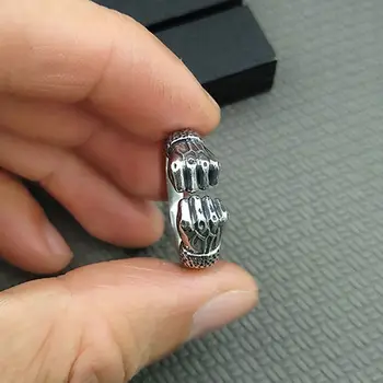 Dizaineris unikalus kūrybinis Tailando silver atidarymas reguliuojama vairo kumščiu žiedas tendencija retro amatų paprasta vyrų papuošalai