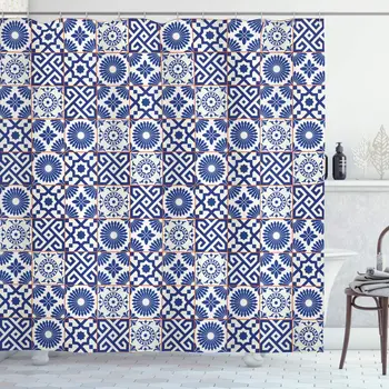 Maroko Vonios kambarys Dušo Užuolaidos Senoji Osmanų Stiliaus Įkvėptas Derinys Maroko Plytelės, Modernių Atspalvių Dekoro Multi-dydis Vonios Uždanga