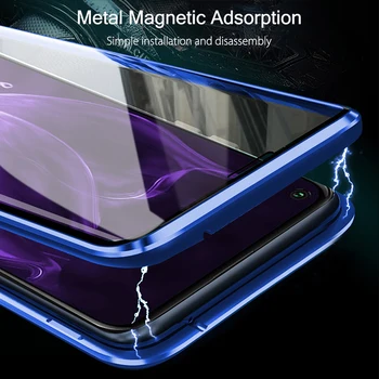 360 Magnetinio Adsorbcijos Metalo Atveju, Huawei P40 30 P20 Mate 30 20 Garbę 20 Pro 10 Lite 8X 9X P Smart 2019 Nova 5T 7 Dangtis