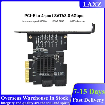 PCI-E 4X GEN3 į SATA 3.0 Išplėtimo Plokštę 5 Uostas Visu Greičiu 6G Perdavimo Plėtra IPFS Standžiojo Disko JMS585 už Win7 / 8 / 10 / Linux