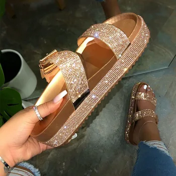Vasaros sandalai moterims 2021 platforma Gladiatorių sandalai Ponios šlepetės bateliai pleišto Mados dizaineris Femmes Sandales