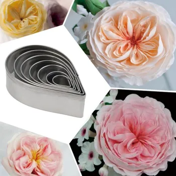 7Pcs Nerūdijančio Plieno Pelėsių Minkštas Pyragas Pasta Gėlių Tuberoza Žiedlapis Kirtimo Formų