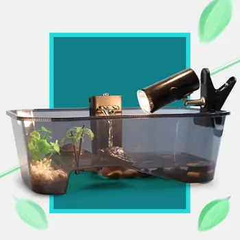 Roplių Vivarium Box Turtle Vėžlys su Milžinryklius Rampos Akvariumo Bakas Veisimo Maisto Įrankių Priedai