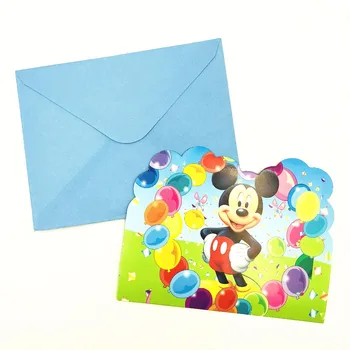 Mickey Mouse Temą Pakvietimo dekoracijos vaikams Baby Happy Birthday vestuvių įvykis šalies prekių