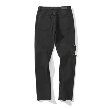 UNCLEDONJM 2021 Vyrų Nelaimę Džinsai vyrams dizaineris džinsus vyrams liesas džinsus juoda ripped jeans Hip-Hop džinsai DRAUDIMAS-3286